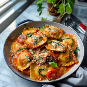 Creamy Tomato Ravioli Dish