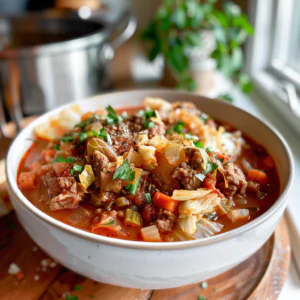Stuffed Cabbage Soup in a Bowl