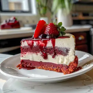 Red Velvet Strawberry Cheesecake