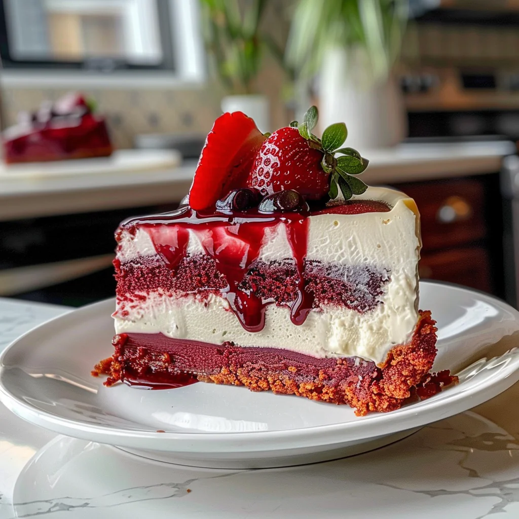 Red Velvet Strawberry Cheesecake