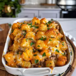Tater Tot Casserole with Ground Beef