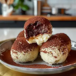Tiramisu Balls on a Plate
