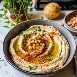 Homemade Hummus in a Bowl