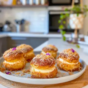 Mini Kunafa Cream Puffs
