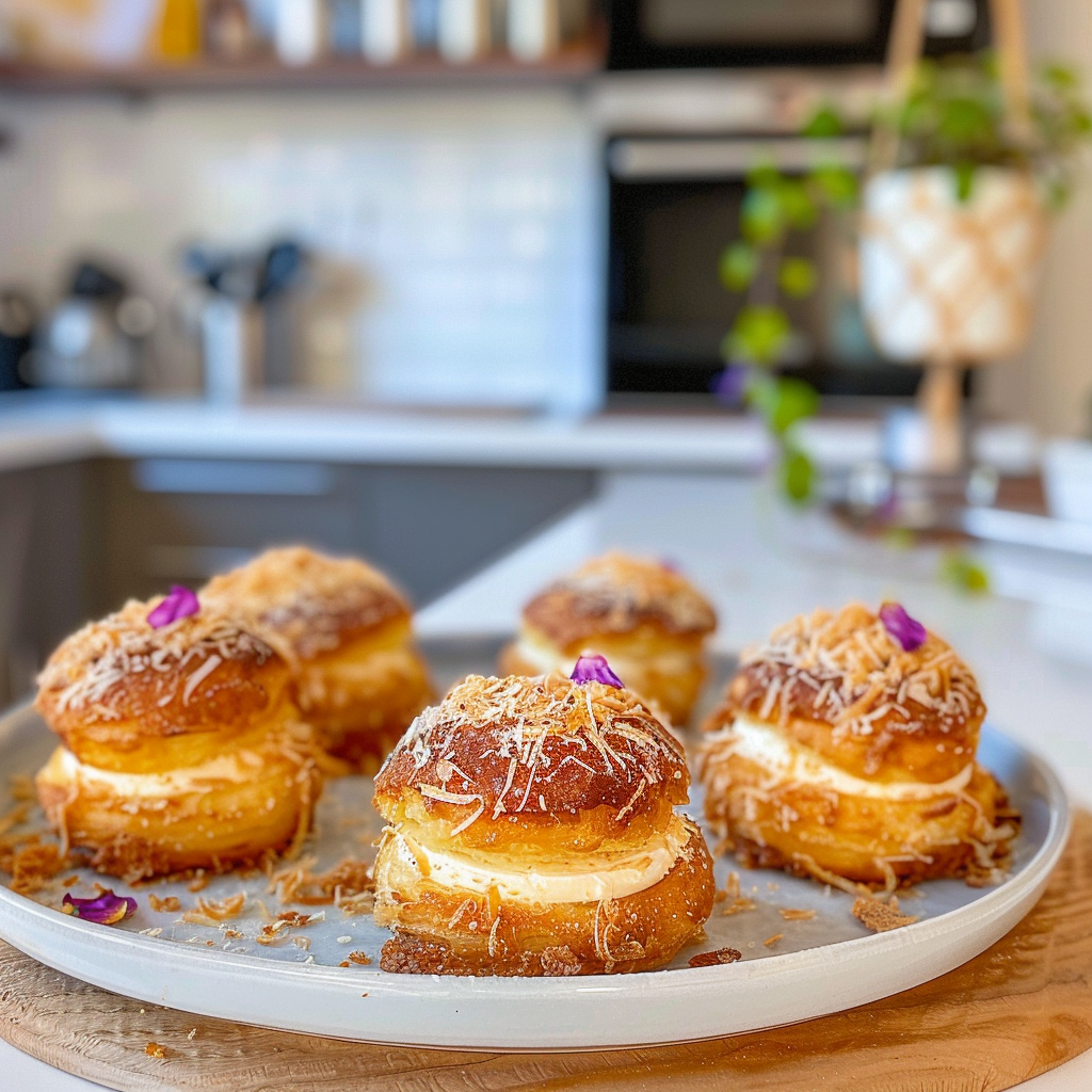 Mini Kunafa Cream Puffs