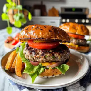 Delicious Burger Patty on the Grill