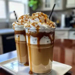 Caramel Frappuccino in a Glass