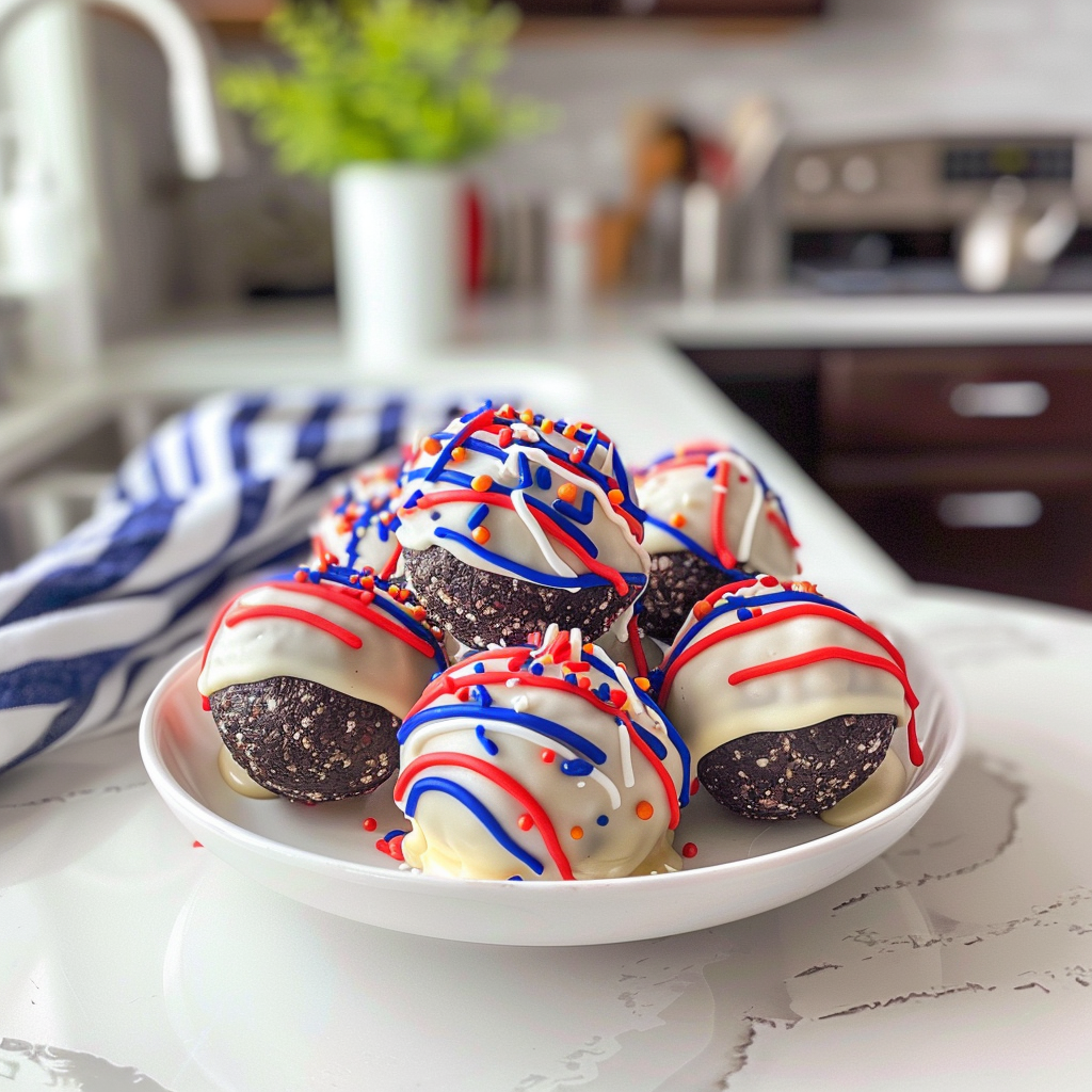 Delicious Patriotic Oreo Balls