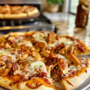 BBQ Chicken Pizza Freshly Baked
