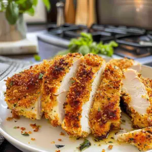 Panko Crusted Chicken in a Pan