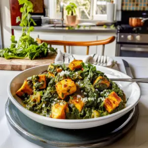 Colorful Saag Paneer Dish