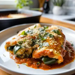 Delicious Chiles Rellenos on a Plate