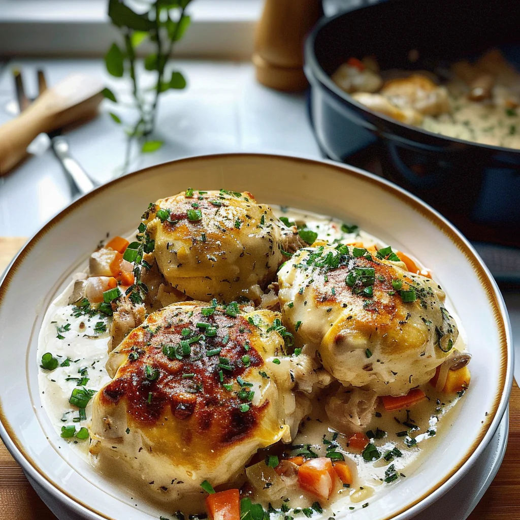 Chicken and Dumplings in a Bowl