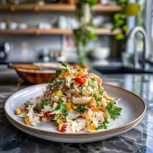 Fresh Crab Salad Plated