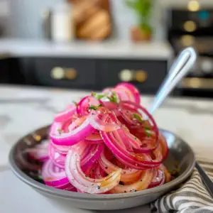 Pickled Red Onions in a Jar
