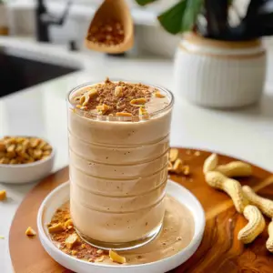 Peanut Butter Smoothie in a Glass