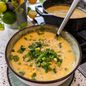 Mexican Street Corn Soup in a Bowl