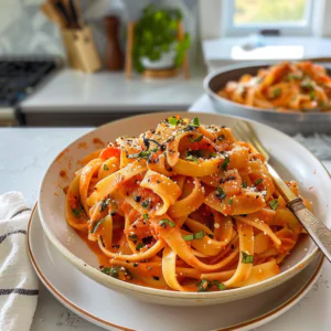 Roasted Red Pepper Pasta Dish