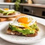 Avocado Toast with Egg on Plate