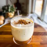 Homemade Eggnog in a Festive Glass