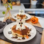 Halloween Cocoa Ghost Pancakes