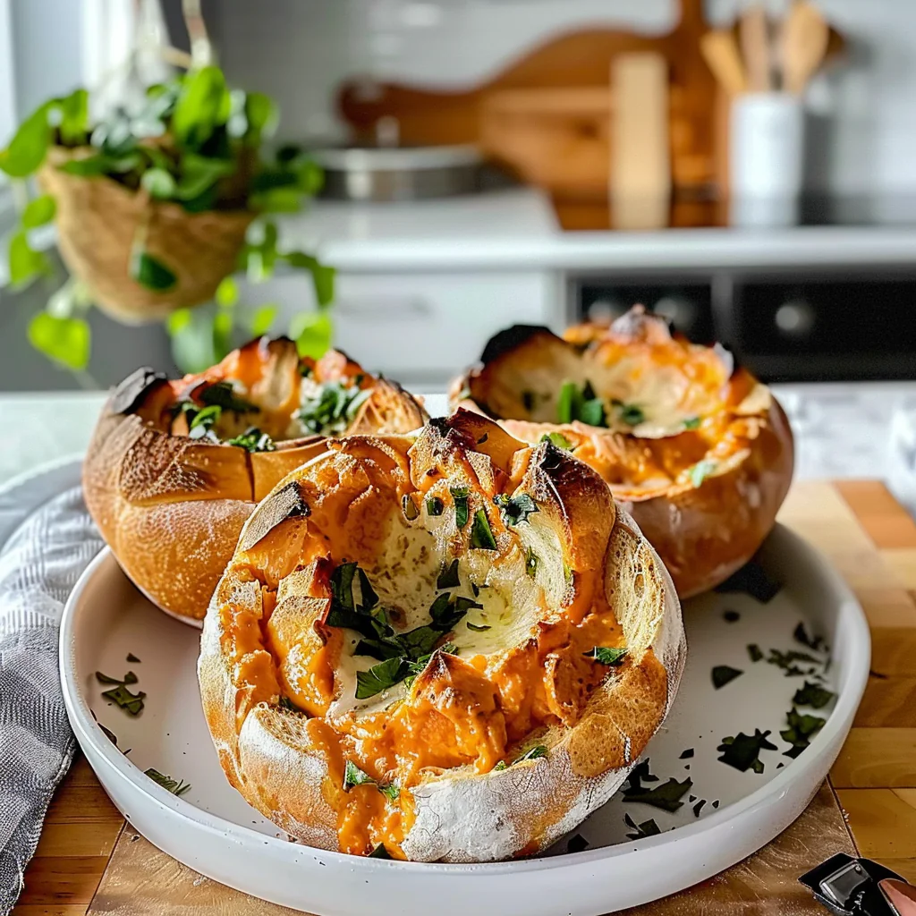 Pumpkin Shaped Bread Bowls