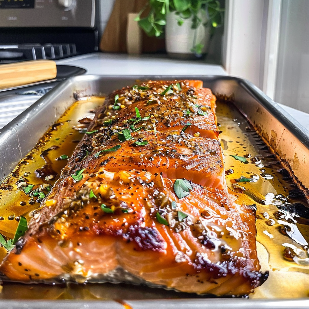 Oven Baked Salmon Plated
