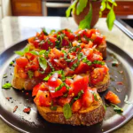 Bruschetta Dish Ready to Serve