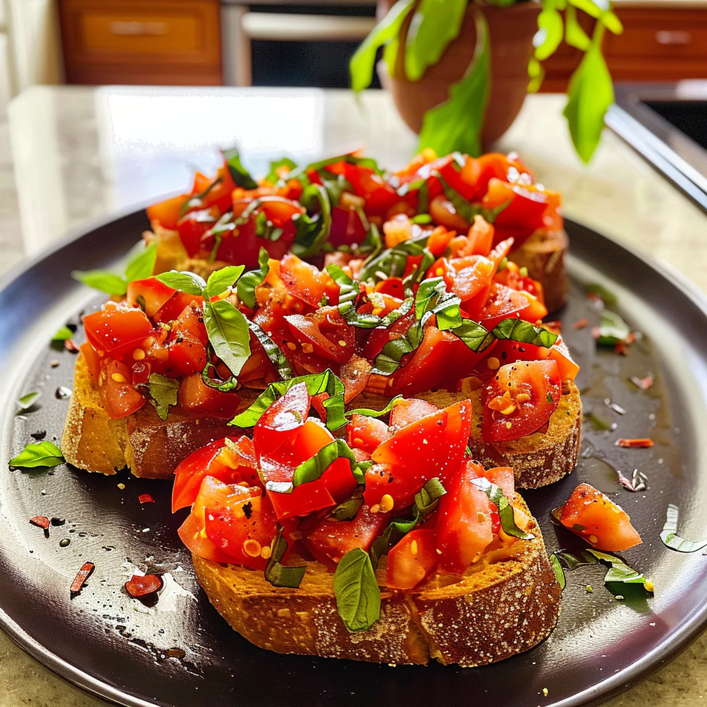 Bruschetta Dish Ready to Serve