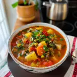 Colorful Veggie Soup in a Bowl
