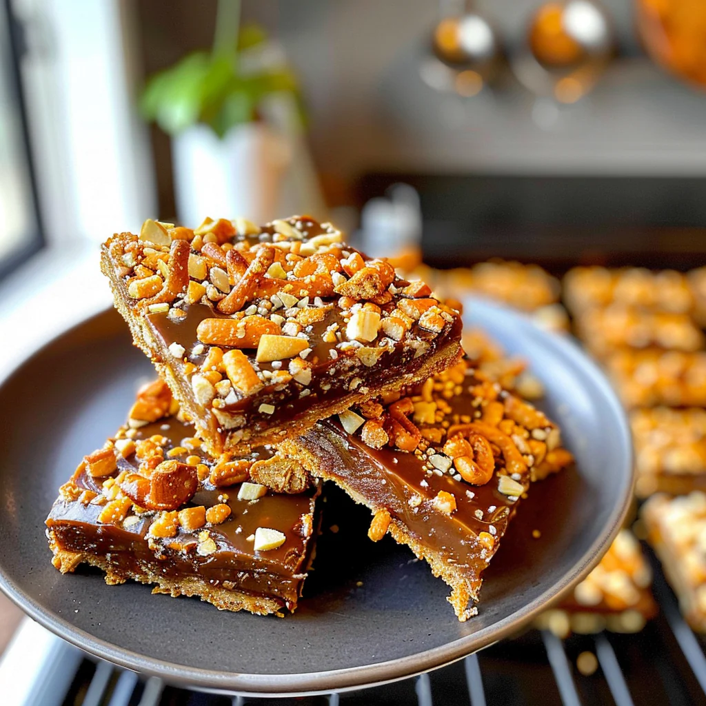 Caramel Pretzel Bars Delight