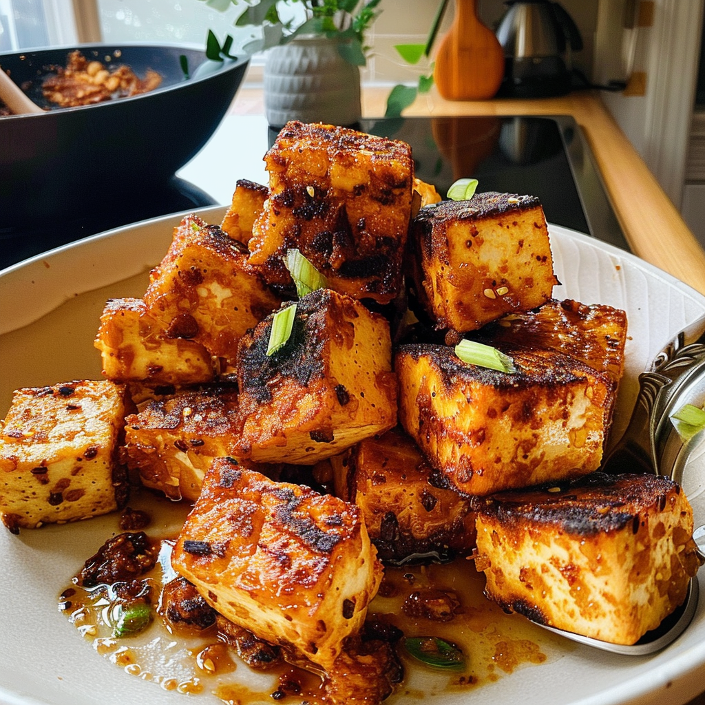 Crispy Tofu Ready to Serve